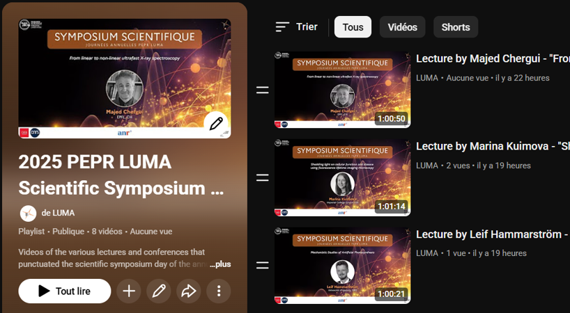  Le Symposium scientifique sur Youtube 